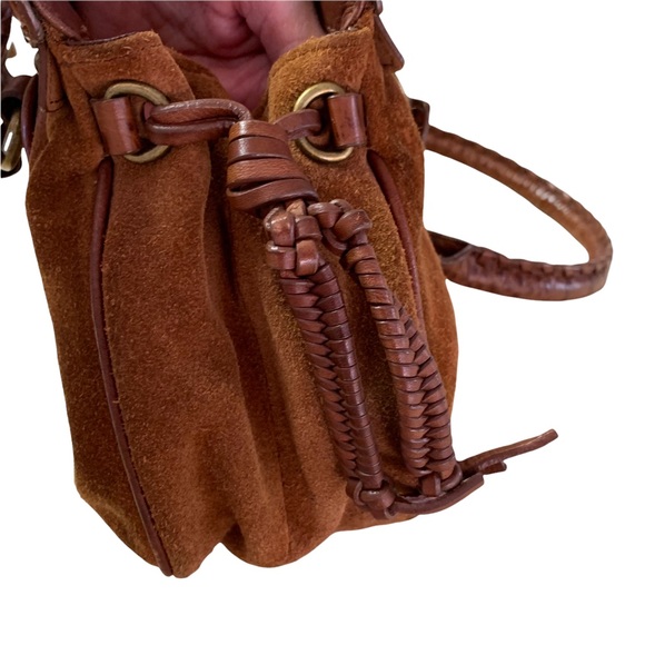 Cole Haan Baguette Brown Suede Leather Trim Handbag - Picture 4 of 10